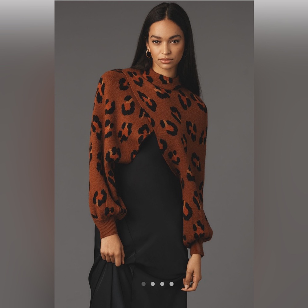 FARM Rio Brown Leopard Sweater